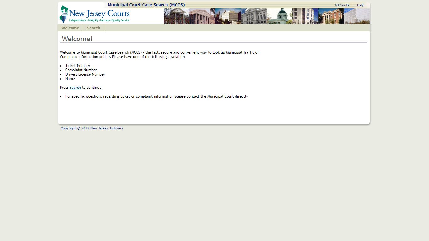 Municipal Court Case Search (MCCS) - New Jersey Superior Court